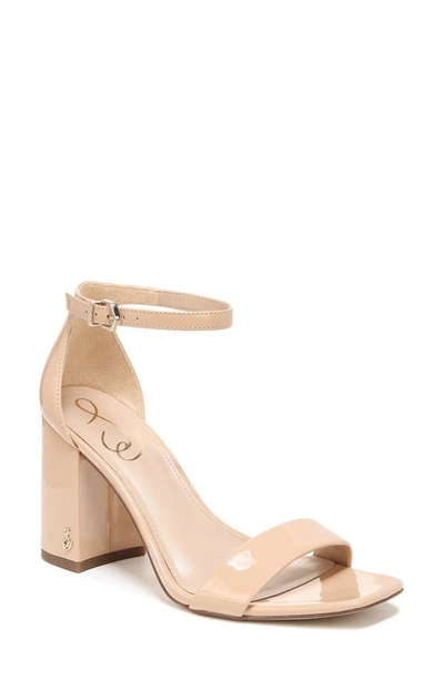 Sam Edelman Daniella Ankle Strap Sandal In Beige Blush Patent