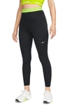 Nike Women's  Pro 365 High-waisted 7/8 Mesh Panel Leggings In Black/volt/white