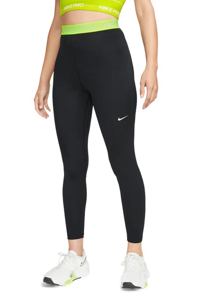 Nike Women's  Pro 365 High-waisted 7/8 Mesh Panel Leggings In Black