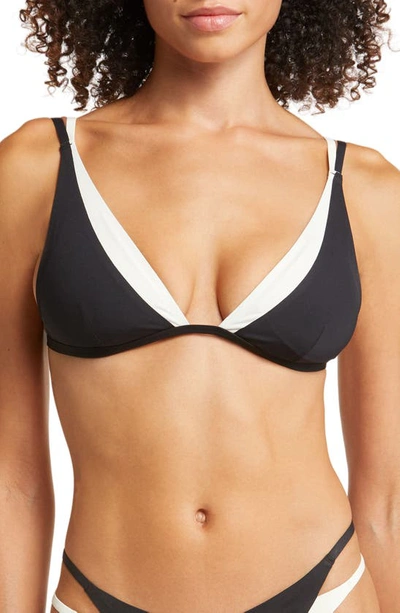 L*space Fused Finneas Bikini Top In Black Cream