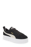 Puma Mayze Gum Platform Sneaker In  Black/  White