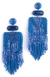 Deepa Gurnani Jody Beaded Tassel Earrings In Blue