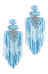 Deepa Gurnani Jody Beaded Tassel Earrings In Baby Blue