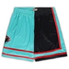 Mitchell & Ness Black/turquoise Memphis Grizzlies Big & Tall Hardwood Classics Split Swingman Shorts In Black
