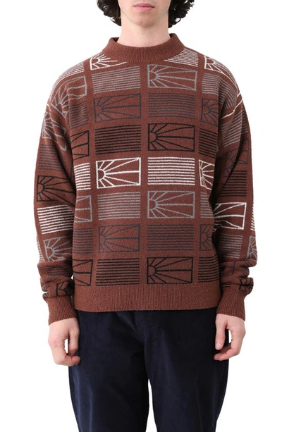 Rassvet Brown Jacquard Sweater In Pacc11n003