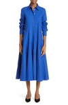 CO TIERED LONG SLEEVE COTTON SHIRTDRESS