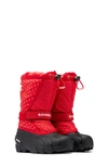 Sorel Kids' Flurry Weather Resistant Snow Boot In Cherrybomb/ Black
