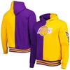 Mitchell & Ness Men's  Purple, Gold Los Angeles Lakers Hardwood Classics Split Pullover Hoodie In Purple