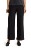 Eileen Fisher Crinkled Wide-leg Ankle Pants In Black