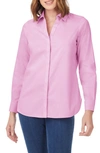 Foxcroft Kylie Non-iron Cotton Button-up Shirt In Orchid Bouquet