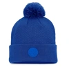 FANATICS FANATICS BRANDED ROYAL NEW YORK ISLANDERS AUTHENTIC PRO ROAD CUFFED KNIT HAT WITH POM