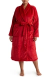 Nordstrom Bliss Plush Robe In Red Chili