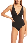 Sea Level Essentials Longline One-piece Swimsuit In Black