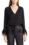 Kobi Halperin Women's Jilly Feather-embellished Blouse In Black