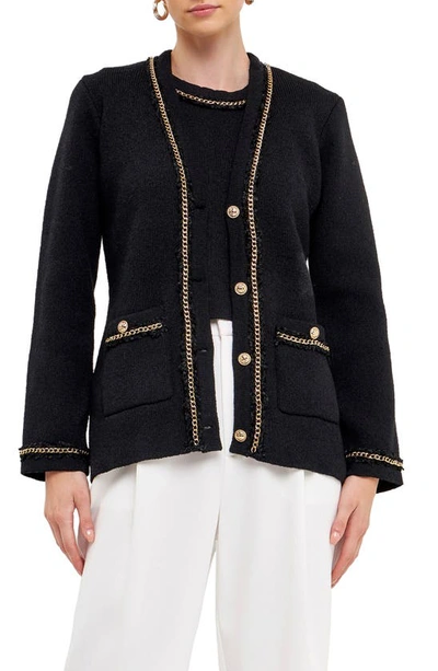 ENDLESS ROSE ENDLESS ROSE TRIM DETAIL CARDIGAN