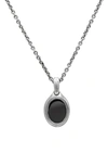 JOHN VARVATOS ARTISAN HEMATITE PENDANT NECKLACE