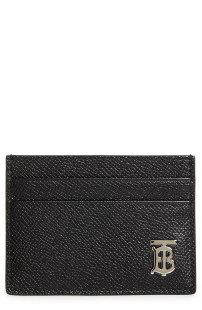 Burberry Sandon Tb Monogram Leather Card Case In Black