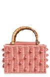 Btb Los Angeles Chloe Imitation Pearl Rattan Bag In Mauve Pearl