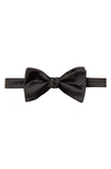 Eton Herringbone Silk Bow Tie In Black