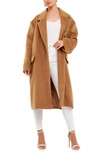 Endless Rose Brushed Coat In Camel