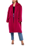 Endless Rose Brushed Coat In Cherry