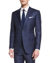 TOM FORD O'CONNOR BASE SHARKSKIN TWO-PIECE SUIT, BRIGHT NAVY,PROD190330209
