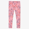 Mini Rodini Unicorn Printed Cotton Leggings In Pink