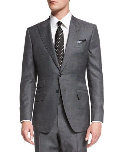 Tom Ford Shelton Base Mouline Prince Of Wales Plaid Two-piece Suit