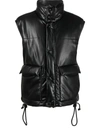 Nanushka Jovan Faux-leather Quilted Gilet In Black