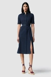 Altuzarra Kieran Belted Denim Serge Midi Shirtdress In Berry Blue