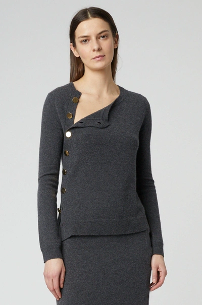 Altuzarra Minamoto Button-embellished Cashmere Sweater In Carbon Melange