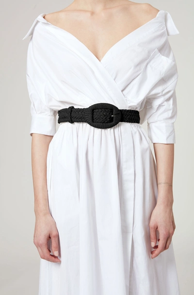 Altuzarra Buckle-fastening Raffia Belt In Black