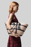Altuzarra Large Watermill Woven Palm Tote In Natural/black