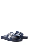 Hugo Boss Bay Slide Sandal In Dark Blue