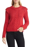 Wit & Wisdom Rhinestone Accent Crewneck Sweater In Red