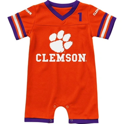 Colosseum Babies' Infant  Orange Clemson Tigers Bumpo Football Romper