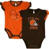 Outerstuff Newborn & Infant Brown/orange Cleveland Browns Too Much Love Two-piece Bodysuit Set In Brown