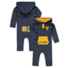 COLOSSEUM NEWBORN & INFANT COLOSSEUM HEATHERED NAVY WEST VIRGINIA MOUNTAINEERS HENRY POCKETED HOODIE ROMPER