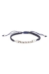 Caputo & Co Rope Chain Macramé Bracelet In Dark Navy
