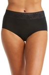 Wacoal Comfort Touch Lace-trim Briefs In Black
