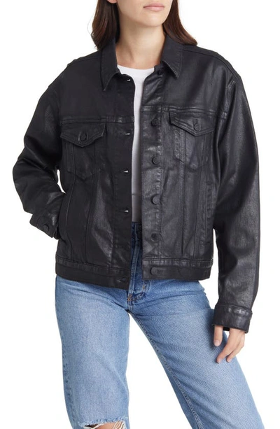 Rails The Mulholland Coated Trucker Jacket In Coated Noir