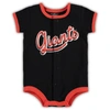 Outerstuff Newborn & Infant Black San Francisco Giants Stripe Power Hitter Romper In Black