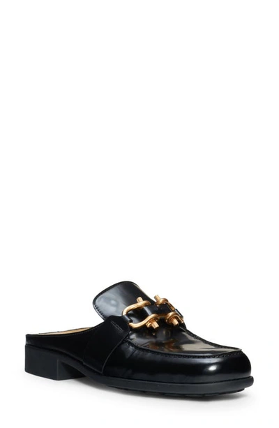 Bottega Veneta Monsieur Calfskin Chain Mule Loafers In Black