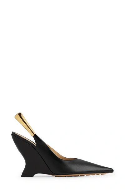 Bottega Veneta Embellished Leather Slingback Pumps In Nero