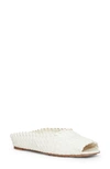 Bottega Veneta Intrecciato Weave Slide Sandal In Bianco