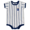 Outerstuff Newborn Boys And Girls White, Royal Kansas City Royals Power Hitter Short Sleeve Bodysuit In White