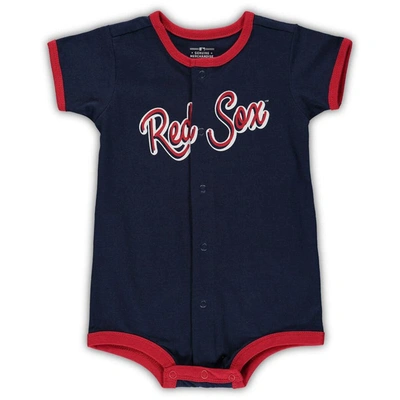 OUTERSTUFF OUTERSTUFF INFANT NAVY BOSTON RED SOX POWER HITTER ROMPER