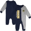 OUTERSTUFF INFANT NAVY/HEATHER GRAY MILWAUKEE BREWERS HALFTIME SLEEPER