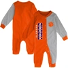 OUTERSTUFF INFANT ORANGE/HEATHER GRAY CLEMSON TIGERS HALFTIME TWO-TONE SLEEPER