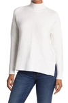 Sweet Romeo Mock Neck Cool Girl Tunic Sweater In White